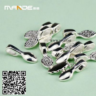 樂(lè)銘鑫1707017 DIY工具鍍銀吊墜掛鉤用于DIY飾品建筑鋼化玻璃工藝制作配件10個(gè)/包項(xiàng)鏈吊墜托首飾