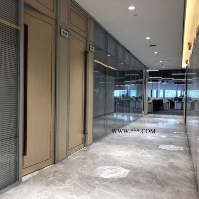 玻璃隔斷廠家 雙玻百葉隔斷 高隔間玻璃隔斷辦公室廠房隔斷鋼化玻璃