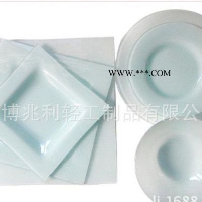耐熱抗摔鋼化玻璃盤(pán)，酒店用鋼化玻璃餐具，熱彎玻璃盤(pán)