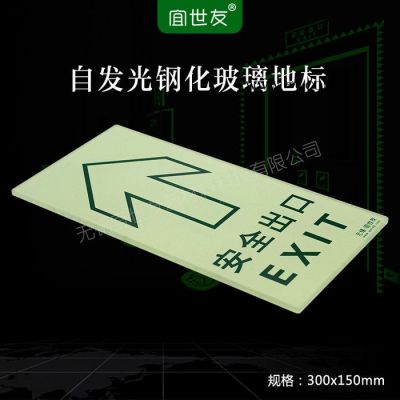 無錫宜世友 自發(fā)光鋼化玻璃疏散地標(biāo) 夜光消防安全出口指示牌
