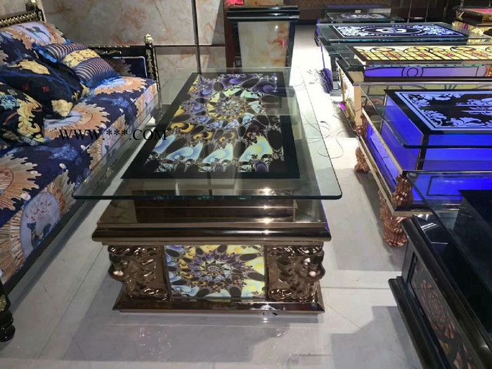 后現(xiàn)代鋼化玻璃小戶型橢圓茶幾北歐輕奢鍍金不銹鋼大理石茶幾  不銹鋼后現(xiàn)代鋼化玻璃小戶型橢圓茶幾