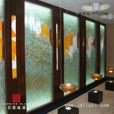 耀華藝術(shù)玻璃廠家供應(yīng)熱熔玻璃/水幕墻玻璃/疊紋玻璃