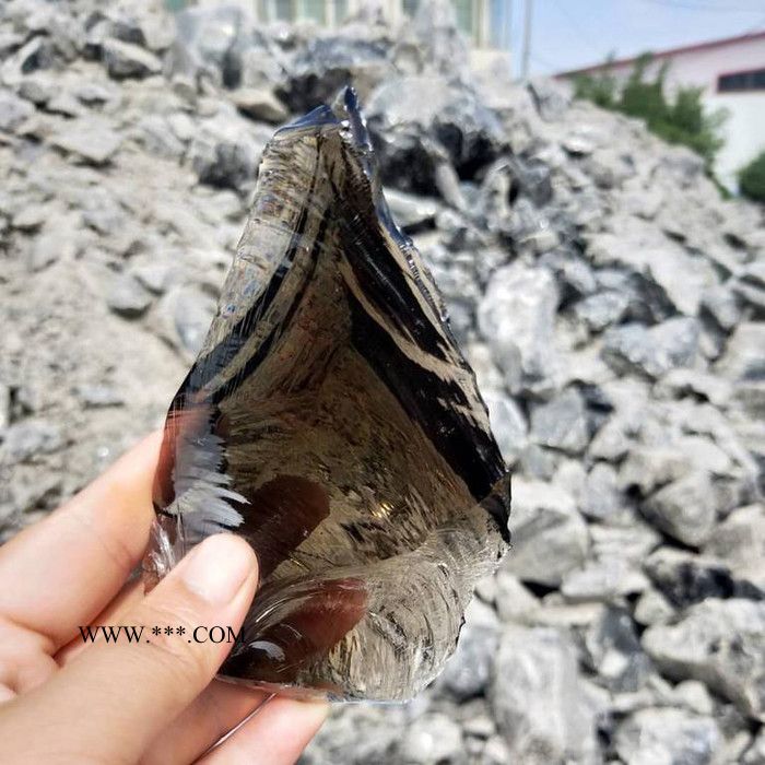 供應(yīng)深棕色玻璃石塊  微景觀裝飾 園林造景石籠墻玻璃 不規(guī)則玻璃塊