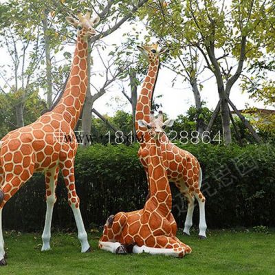 園林動物擺件   玻璃鋼仿真太陽能雕塑