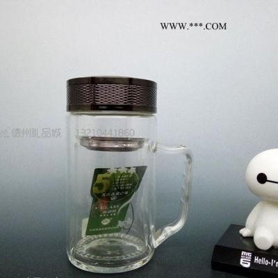 厚底辦公玻璃杯 雙層玻璃辦公杯 真空玻璃辦公杯