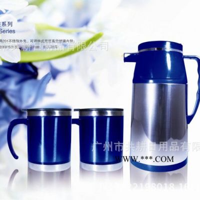 錦知興禮品水具套裝 真空玻璃內膽暖水瓶 熱水壺 不銹鋼保溫瓶
