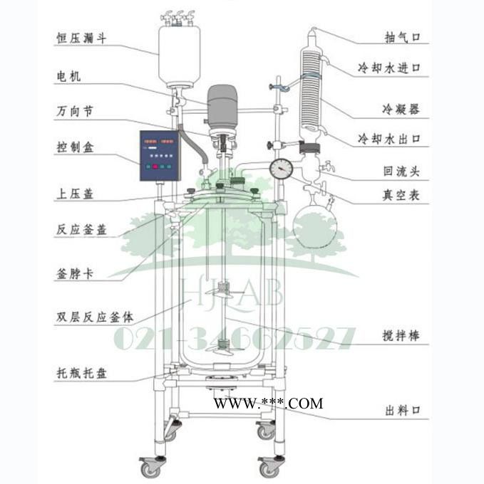 供應雙層玻璃反應釜SF-100L(生產型）|真空玻璃反應器|上?；ゼ褍x器