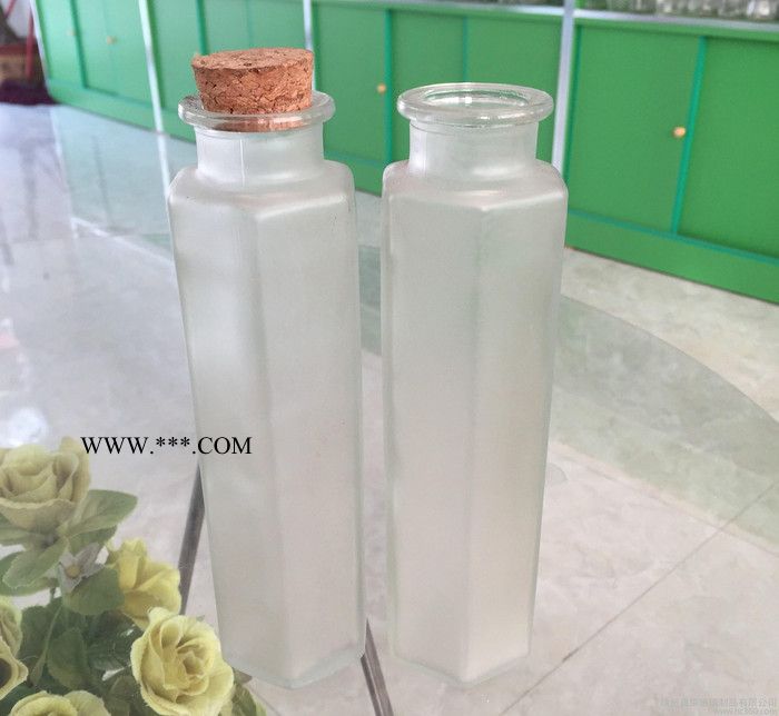直銷蒙砂350ml六棱冷泡茶瓶/玻璃瓶/冰桔茶瓶/zakka