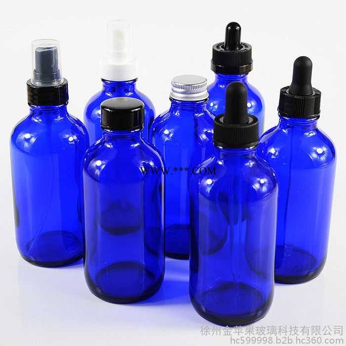 現(xiàn)貨 金蘋(píng)果 120ml 4OZ藍(lán)色綠色波斯頓波士頓玻璃瓶，可加工定制，可噴涂蒙砂印刷燙金燙銀等深加工