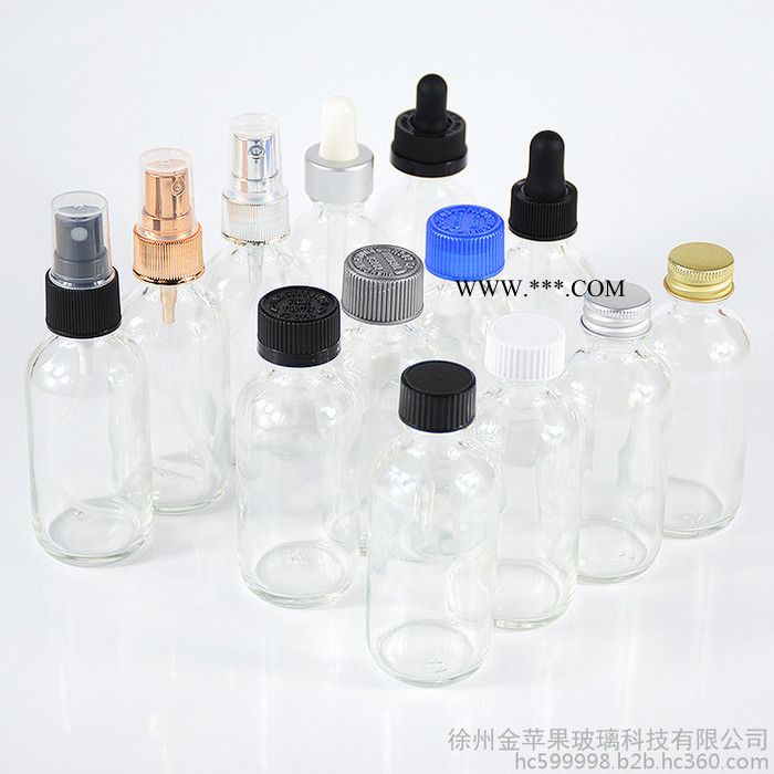 現(xiàn)貨 金蘋(píng)果 60ml 2OZ透明波斯頓波士頓玻璃瓶，可加工定制，可噴涂蒙砂印刷燙金燙銀等深加工