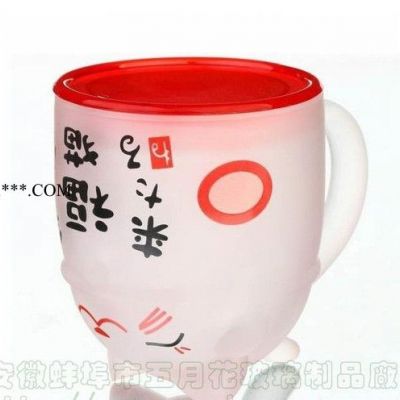 磨砂貓杯 蒙砂玻璃杯 廣告玻璃杯 創(chuàng)意玻璃水杯 卡通杯