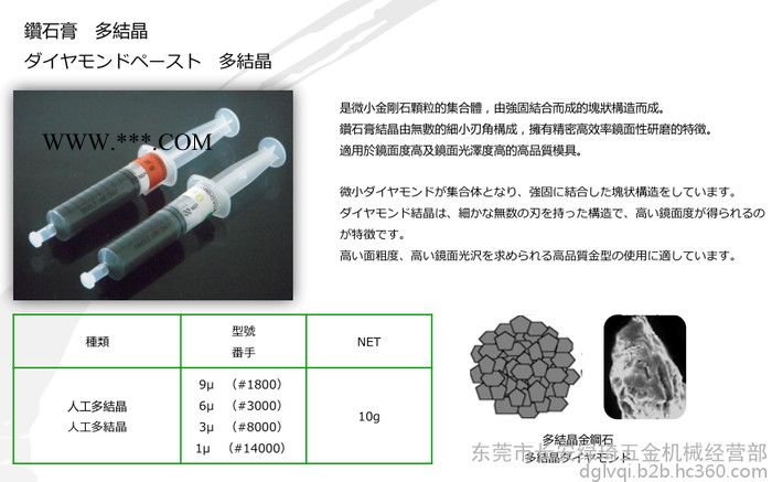 日本HASHIMOTO鉆石膏研磨膏拋光膏1u3u6u9u單結(jié)晶多結(jié)晶原裝