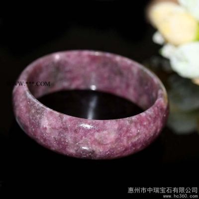 供應AA級天然鋰云母手鐲 天然紫星石手鐲 淡紫色寬版鱗云母辟邪手鐲