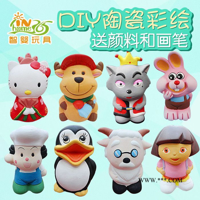 圣誕老人卡通石膏白模陶瓷彩繪動(dòng)物兒童存錢罐D(zhuǎn)IY彩繪圣誕節(jié)禮物兒童益智禮物
