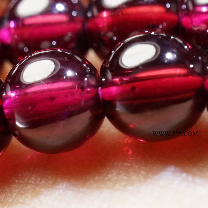 陳大寶4.5mm6a酒紅天然水晶半成品石榴石散珠批發(fā)