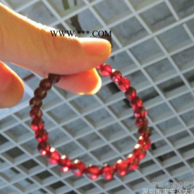 長期 5-6MM打角度3A石榴石手鏈 天然水晶飾品手鏈 手鏈批發(fā)