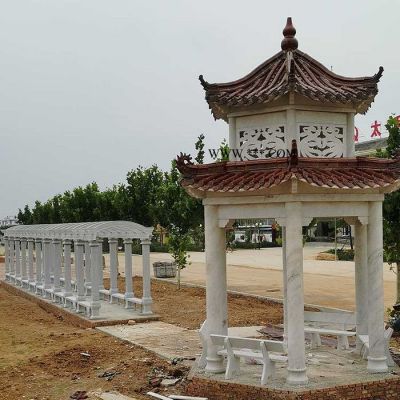 石涼亭定做 庭院石亭子供應(yīng) 花崗石石雕石亭子來圖定制