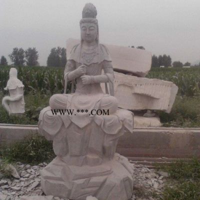 大理石坐式自在觀音石雕 大理石寺廟佛像廠家