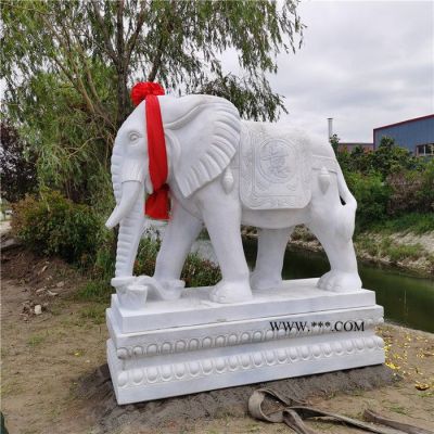 中輝 漢白玉石雕獅子 園林雕刻石雕獅子 大理石動物雕塑 大理石石雕大象