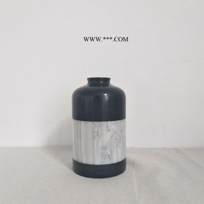 大理石創(chuàng)意家居桌面裝飾串色大理石花瓶花插定制禮品 現(xiàn)貨可售
