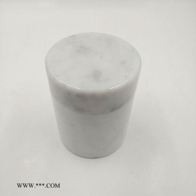 大理石工藝品 首飾圓柱收納盒首飾盒桌面首飾器皿大理石工藝品盒