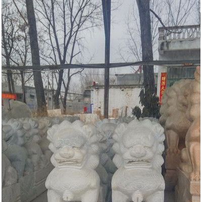 河南大理石石獅子 白獅子廠家批發(fā) 1對起批