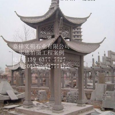 直銷大型戶外大理石涼亭長廊 公園石雕亭子 歐式石亭子 村口石亭子價(jià)格嘉祥文朔石雕廠