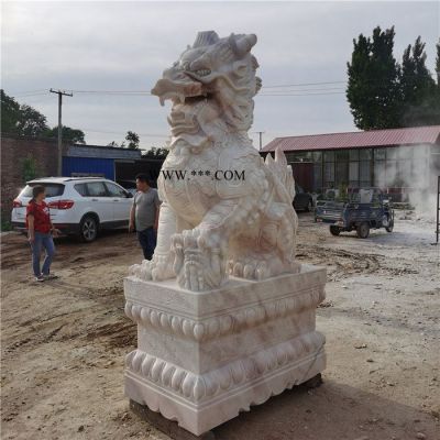 中輝 公司門口石雕動物 別墅石獅子 門口擺放石獅子 大理石石象定制