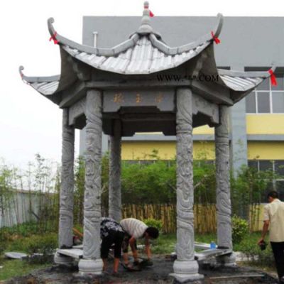 創(chuàng)藝石業(yè) 大理石涼亭 藝術涼亭定做 六角石雕亭子