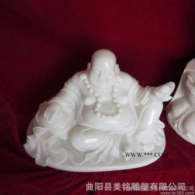 石雕小和尚 漢白玉大理石笑佛 小件工藝品擺件 家居飾品擺件