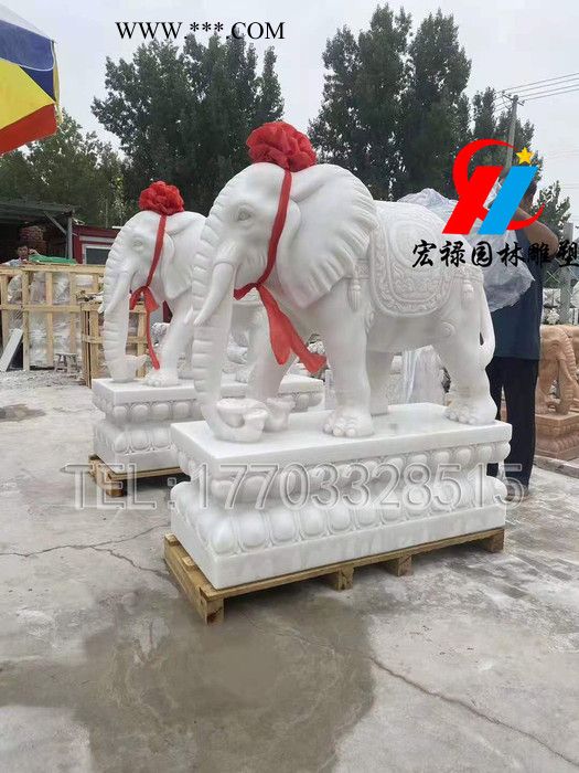 大理石漢白玉大象石雕小象招財鎮(zhèn)宅大象吉祥如意元寶石雕大象