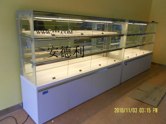 供應安德利大理石面包展示柜 茶鏡臺面玻璃 深圳訂做大理石底座面包展示柜