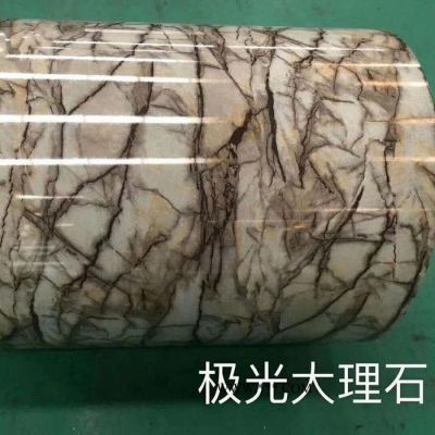 彩涂鋁卷  3004鋁鎂錳磚紋木紋裝飾鋁板 大理石印花裝飾鋁板 覆膜 壓瓦 開平 大理石花紋