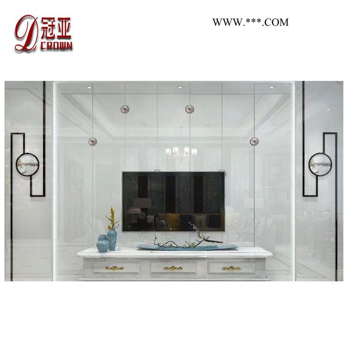 冠亞新款大理石材菱形電視背景墻瓷磚現(xiàn)代簡約歐式整體邊框裝飾線條