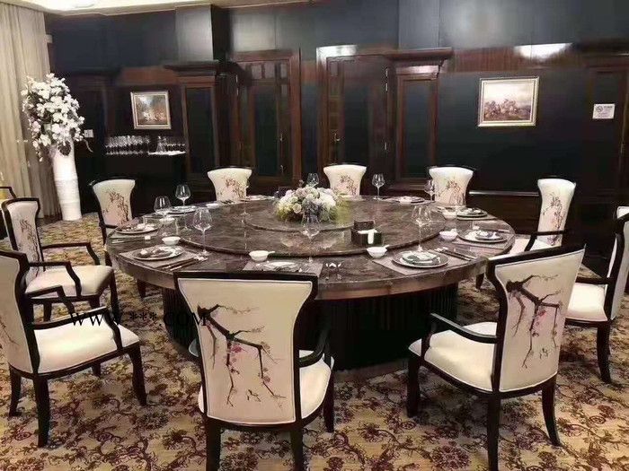 生產(chǎn)酒店實木電動餐桌 大理石電動餐桌 紅木雕花電動餐桌
