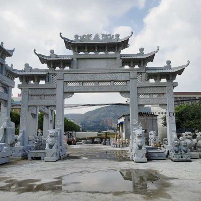 中式門樓牌坊多款 大理石牌坊定做 大理石山門報(bào)價(jià)