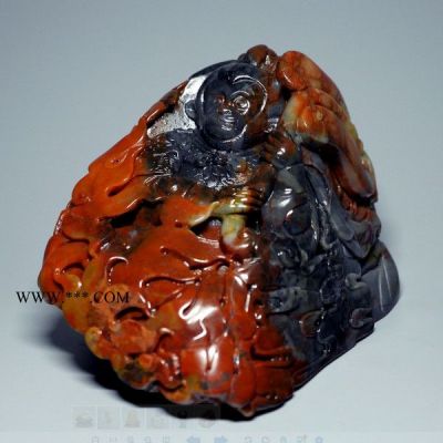 戰(zhàn)斗笑佛 瑪瑙擺件 規(guī)格：高11寬15厚12