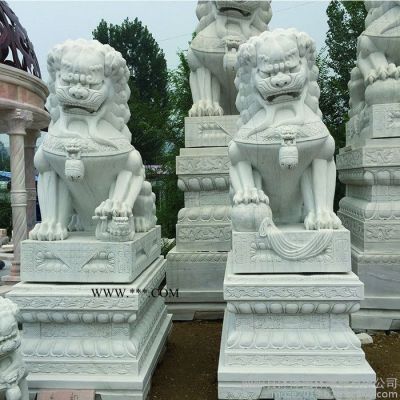 沐澤天安門石雕獅子漢白玉石獅子大理石獅子門口墓地動物雕塑擺件