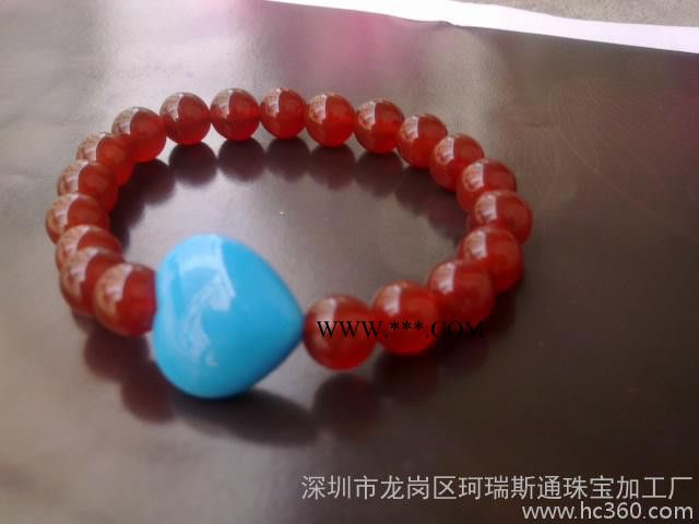 瑪瑙松石情侶手鏈愛(ài)心形手鏈