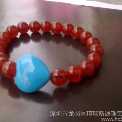 瑪瑙松石情侶手鏈愛心形手鏈