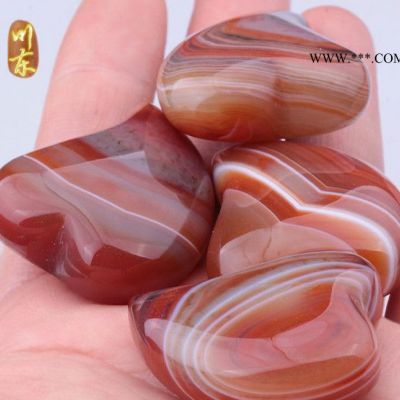天然條紋染色紅瑪瑙心形狀 工廠現(xiàn)貨 可加工定做