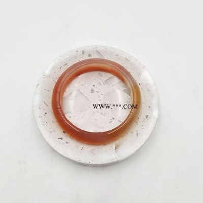 大理石首飾化妝品托小圓托盤 家居酒店肥皂盤 化妝店桌面裝飾托盤首飾托盤 定制禮品禮盒l(wèi)ogo