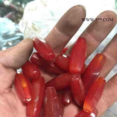 天然紅瑪瑙 八棱柱勒子 保真南紅 尼泊爾手工制作 民族風(fēng)現(xiàn)貨