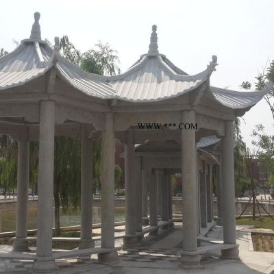 **石亭子 戶(hù)外石亭 景觀石亭 公園休閑涼亭 別墅庭院六角亭 大理石石亭