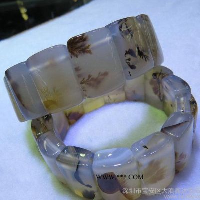 批發(fā) 水草瑪瑙手排手鐲 海洋玉髓手排 手工制作