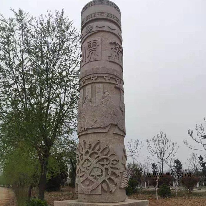 大理石龍柱  古代仿古石雕龍柱 大理石文化柱廠家報價 來電定制