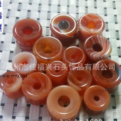 寶石耳廓  規(guī)格齊 天然紅色條紋瑪瑙 空心實心耳廓 耳釘穿刺飾品