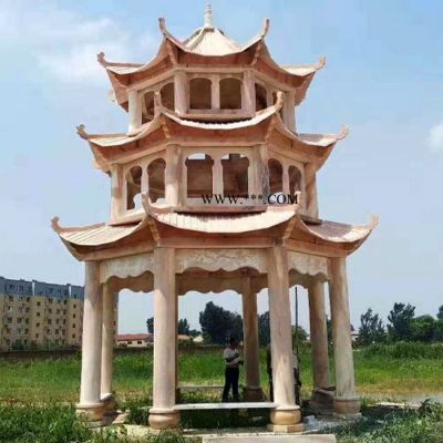 星博石業(yè) 廠家定做花崗巖四角亭青石六角亭大理石乘涼亭庭院涼亭單層四角亭