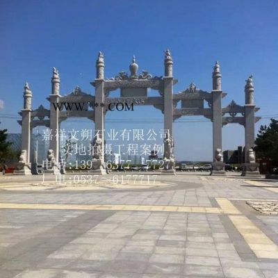 供應(yīng)石雕牌坊 石牌坊雕刻  三門石牌坊加工 大理石牌樓 石刻門樓制作