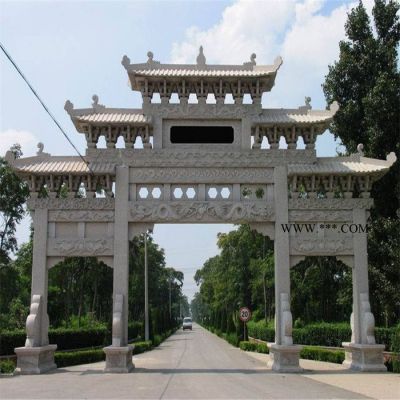 藝澈 常年供應 公園石牌坊 石山門 大理石石牌樓 擺件定做